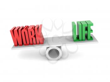 Work and Life balance. Concept 3D illustration.
