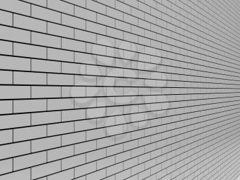 Gray Brick Wall. Concept 3D illustration.