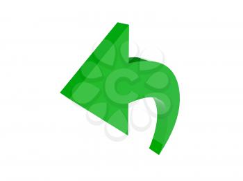 Arrow back icon over white background. Concept 3D illustration.