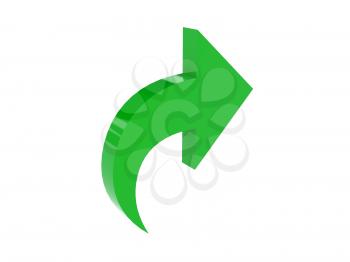 Arrow forward icon over white background. Concept 3D illustration.