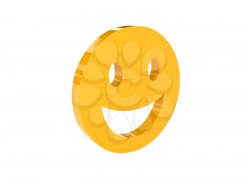 Laugh face icon over white background. Concept 3D illustration.