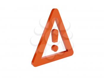 Warning icon over white background. Concept 3D illustration.