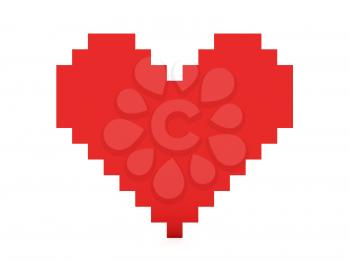 Pixel heart. Concept illustration.