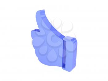 Like icon over white background. Concept 3D illustration.