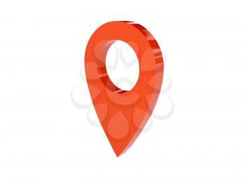 Point location icon over white background. Concept 3D illustration.