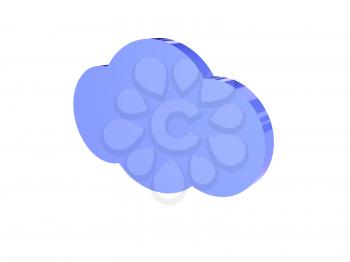 Cloud icon over white background. Concept 3D illustration.