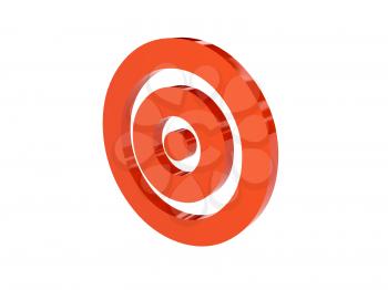 Target icon over white background. Concept 3D illustration.