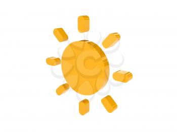 Sun icon over white background. Concept 3D illustration.