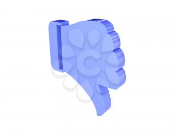 Unlike icon over white background. Concept 3D illustration.