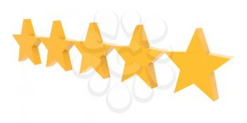Five stars rating. Concept 3D illustration.