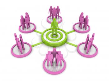 Business Network. Group leader. Concept 3D illustration.