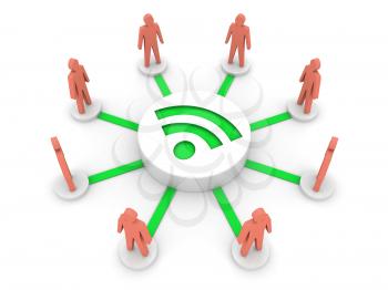 Wireless Internet. Online conference. Concept 3D illustration.