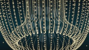 Glitter vintage lights background. Neon shine disco particles. Ray light. 3D rendering