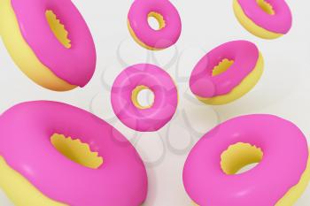 Donuts in chaos design 3d element background hd