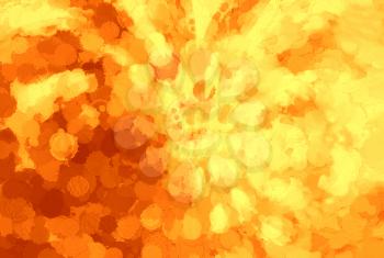 Horizontal sunny orange blots on canvas illustration background