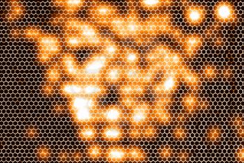 Orangel glowing cell maze illustration background