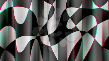 Abstract curved shapes with chroma aberration illustration background