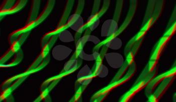 Diagonal green lines with chromatic aberration illustration background