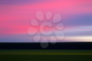 Horizontal sunset landscape motion blur background hd