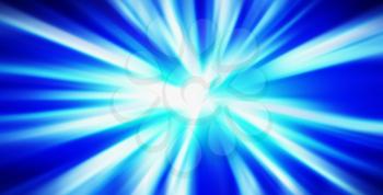 Horizontal blue blast abstraction background
