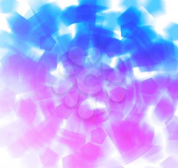 Blue and pink shapes abstract explosion background