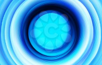 Extruded blue 3d swirl teleport illustration background