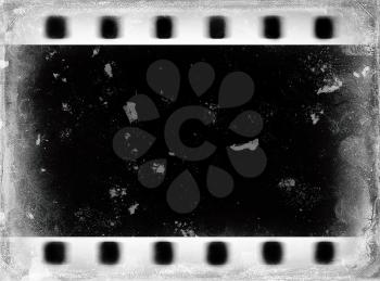 Horizontal black and white dust film scan illustration background
