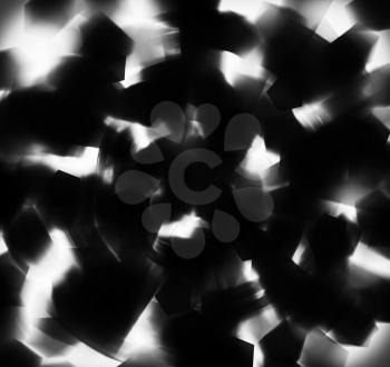 Geometric black and white shapes explosion abstract background