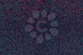 Horizontal red cyan futuristic maze illustration background