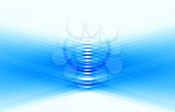 Diagonal blue bended lines with circle illustration background
