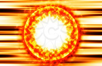 Burning sun protuberance coronas illustration background
