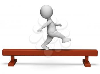 Balance Beam Showing Get Fit And Render 3d Rendering