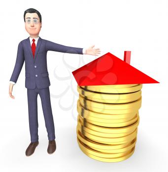 House Finance Meaning Business Person And Ownership 3d Rendering