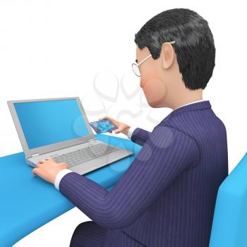 Businessman Character Meaning Executive Commercial And Entrepreneurs 3d Rendering
