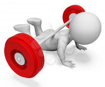 Exercise Character Showing Getting Fit And Man 3d Rendering