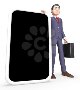 Businessman Character Meaning World Wide Web And Copy Space 3d Rendering