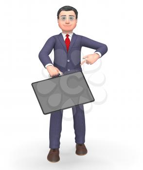 Briefcase Character Indicating Business Person And Entrepreneur 3d Rendering