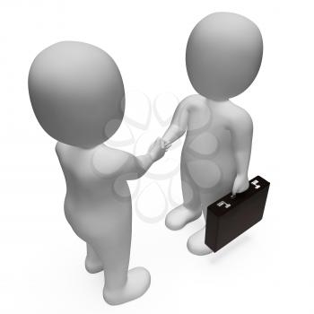 Characters Agreement Representing Business Person And Welcome 3d Rendering