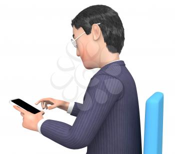 Smartphone Calling Showing Business Person And Chatting 3d Rendering