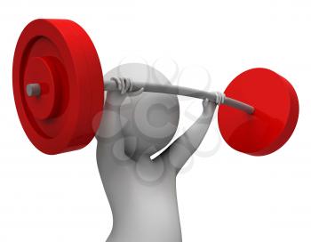 Weight Lifting Showing Workout Equipment And Physique 3d Rendering