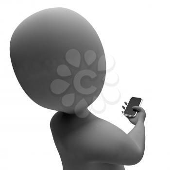 Character Smartphone Representing Call Us And Contact 3d Rendering