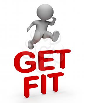 Get Fit Representing Healthy Lifestyle And Exercise 3d Rendering