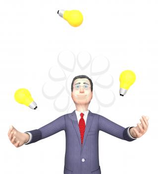Juggle Idea Indicating Power Sources And Illustration 3d Rendering