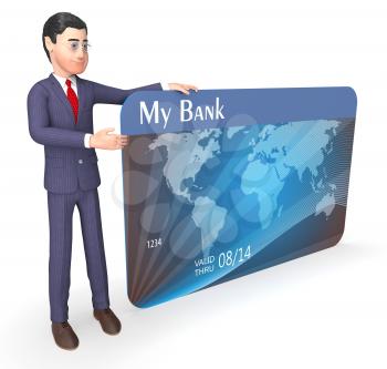 Debit Card Representing Business Person And Bought 3d Rendering