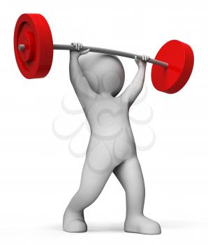 Weight Lifting Representing Get Fit And Bodybuilding 3d Rendering