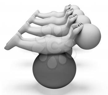 Exercise Ball Indicating Get Fit And Exercising 3d Rendering