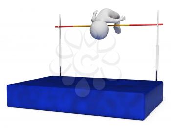 High Jump Meaning Hard Times And Training 3d Rendering