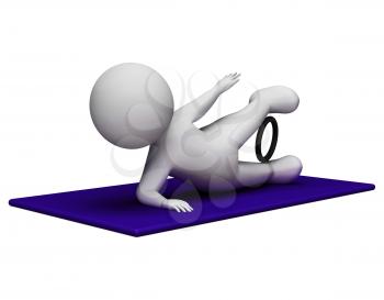 Exercise Character Indicating Getting Fit And Exercises 3d Rendering