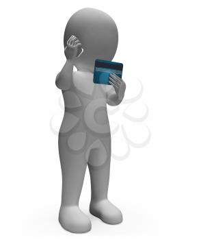 Credit Card Meaning Purchasing Banking And Mobile 3d Rendering
