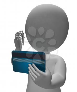 Credit Card Showing Buys Commerce And Debt 3d Rendering